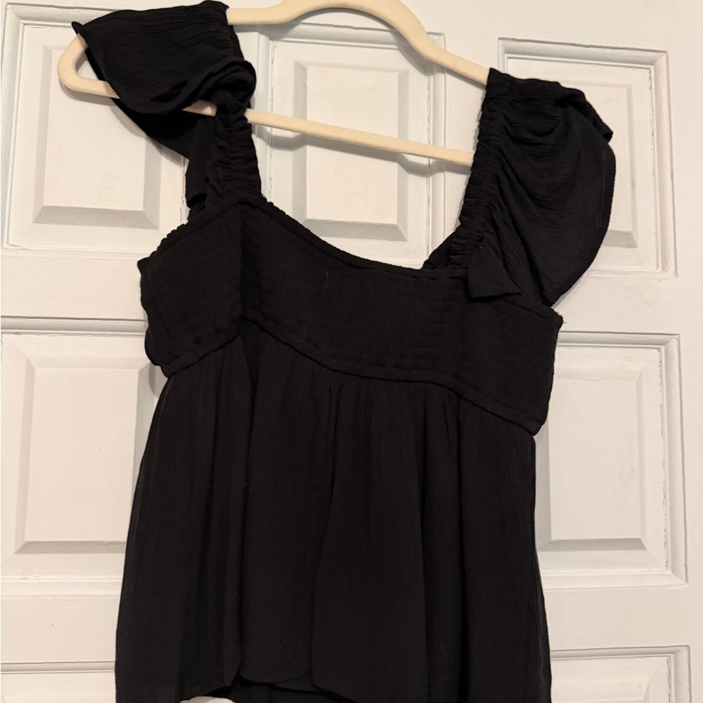Abercrombie Black Ruffle Strap Women's Top